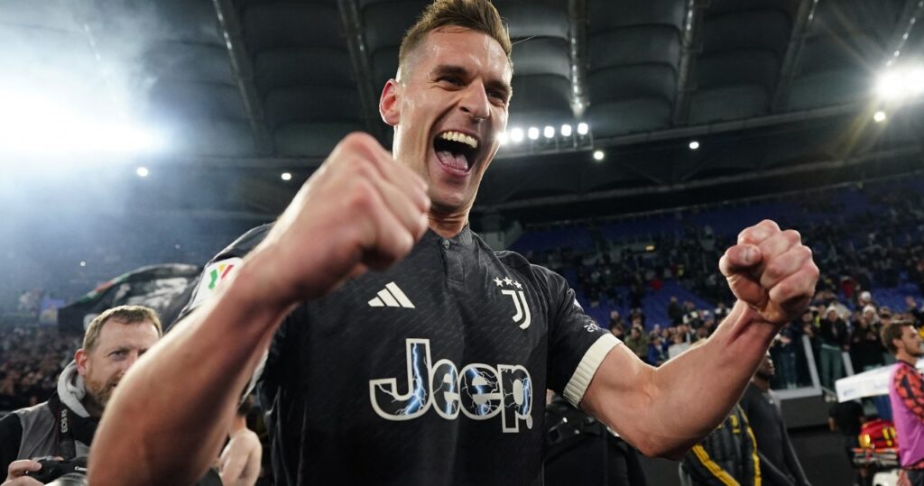 Arkadiusz Milik w barwach Juventusu na boisku