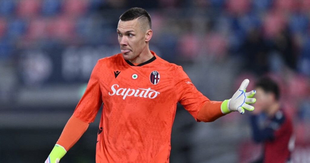 Łukasz Skorupski podczas meczu Serie A