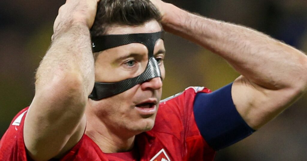Robert Lewandowski w reprezentacji Polski podczas meczu Ligi Narodów UEFA