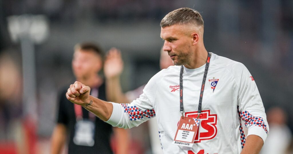 Lukas Podolski podczas meczu Górnik Zabrze