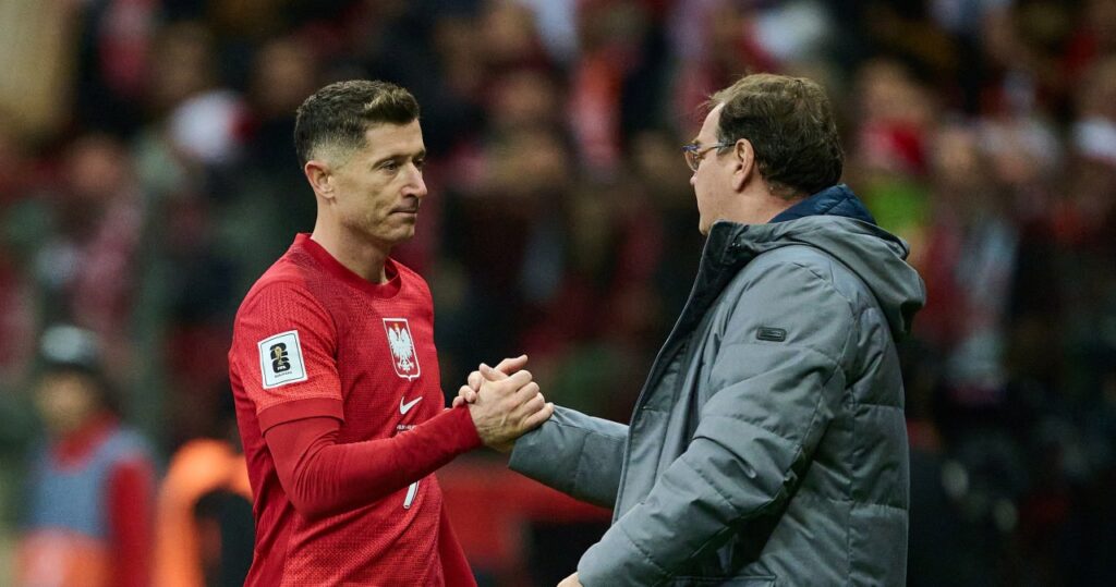 Reprezentacja Polski w piłce nożnej podczas meczu Ligi Narodów UEFA