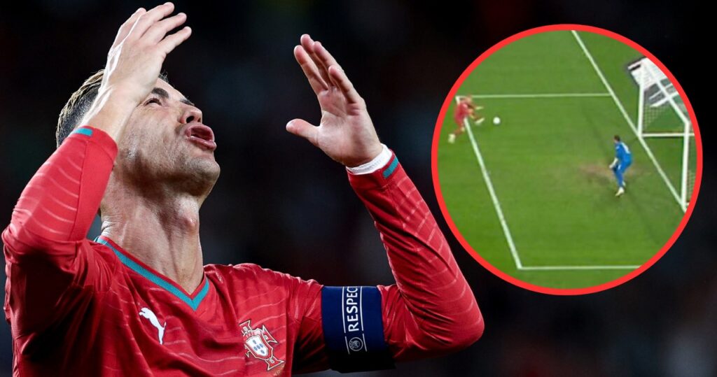 Cristiano Ronaldo podczas meczu Portugalia - Walia w Lidze Narodów