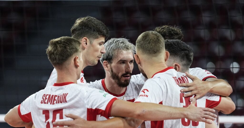 Reprezentacja Polski w siatkówce podczas meczu mistrzostw Europy
