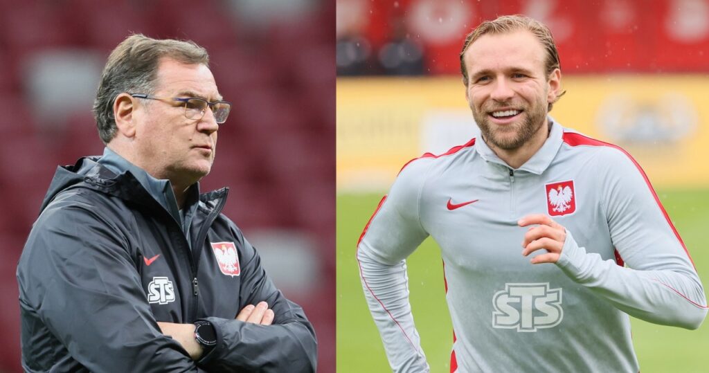 Tymoteusz Puchacz podczas meczu reprezentacji Polski
