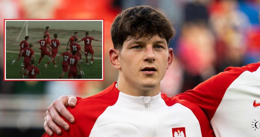 Reprezentacja Polski U20 podczas meczu piłkarskiego