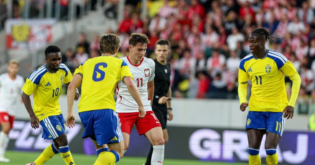 Reprezentacja Polski U-21 podczas meczu eliminacyjnego