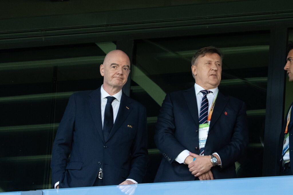Gianni Infantino i Cezary Kulesza podczas spotkania w Katowicach