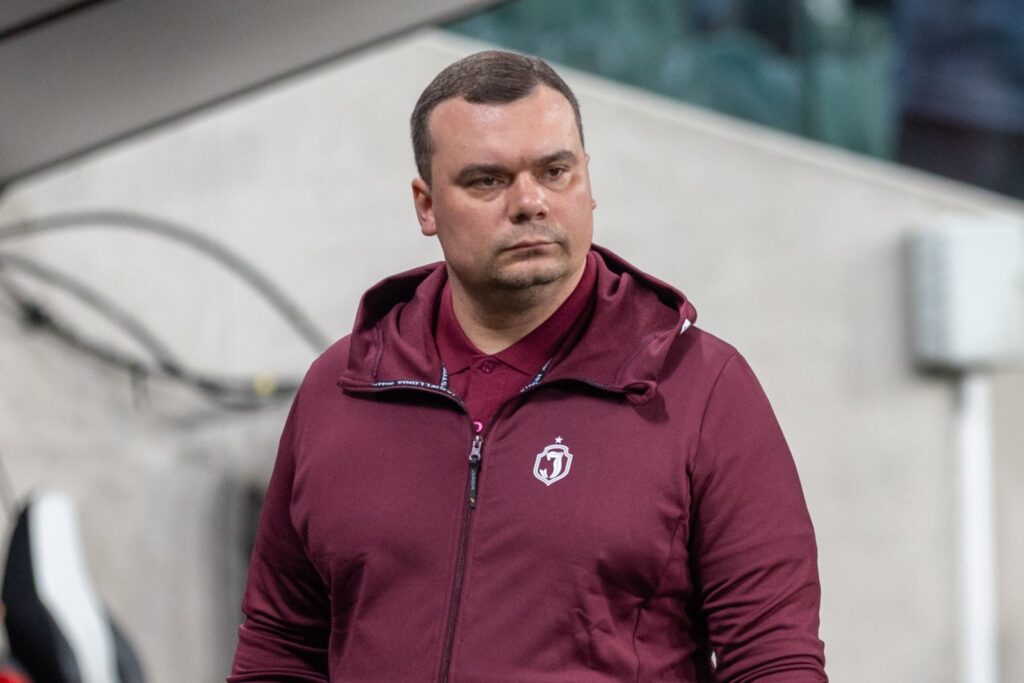 Piłkarze Jagiellonii Białystok w akcji podczas meczu