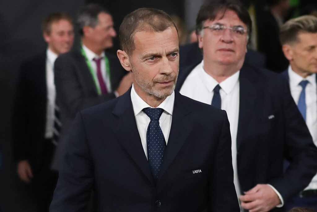 Aleksander Ceferin podczas konferencji prasowej