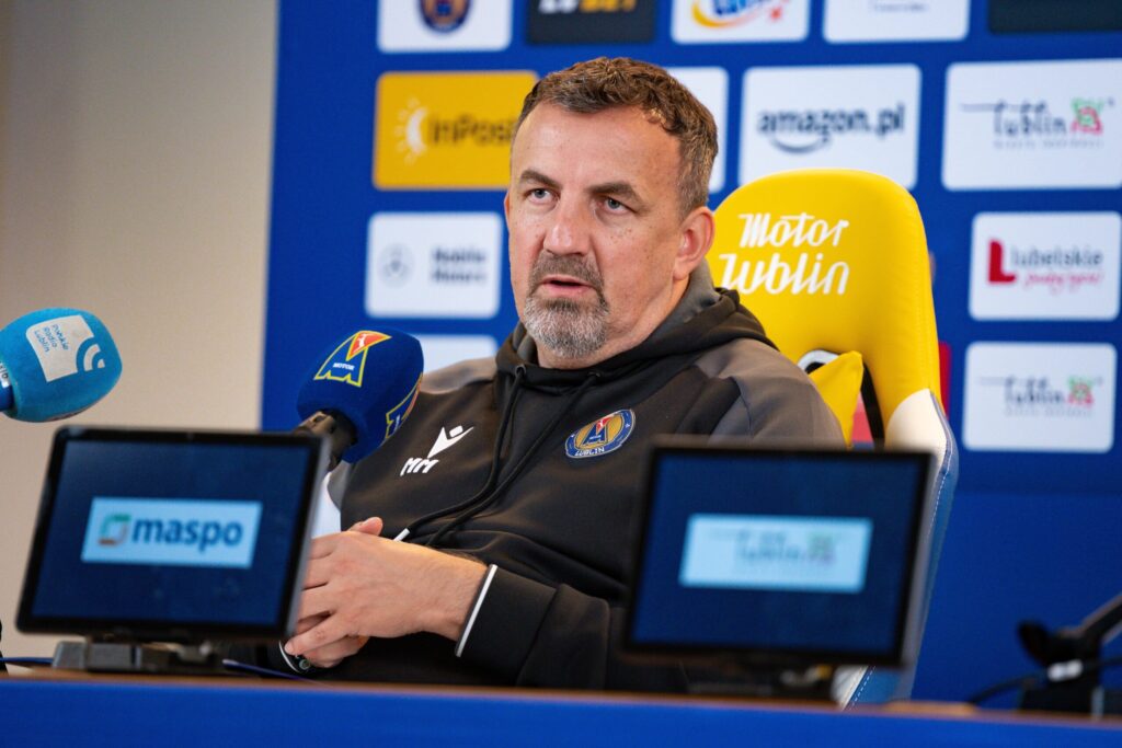 Mariusz Misiura podczas konferencji prasowej po meczu Motor Lublin - Górnik Zabrze