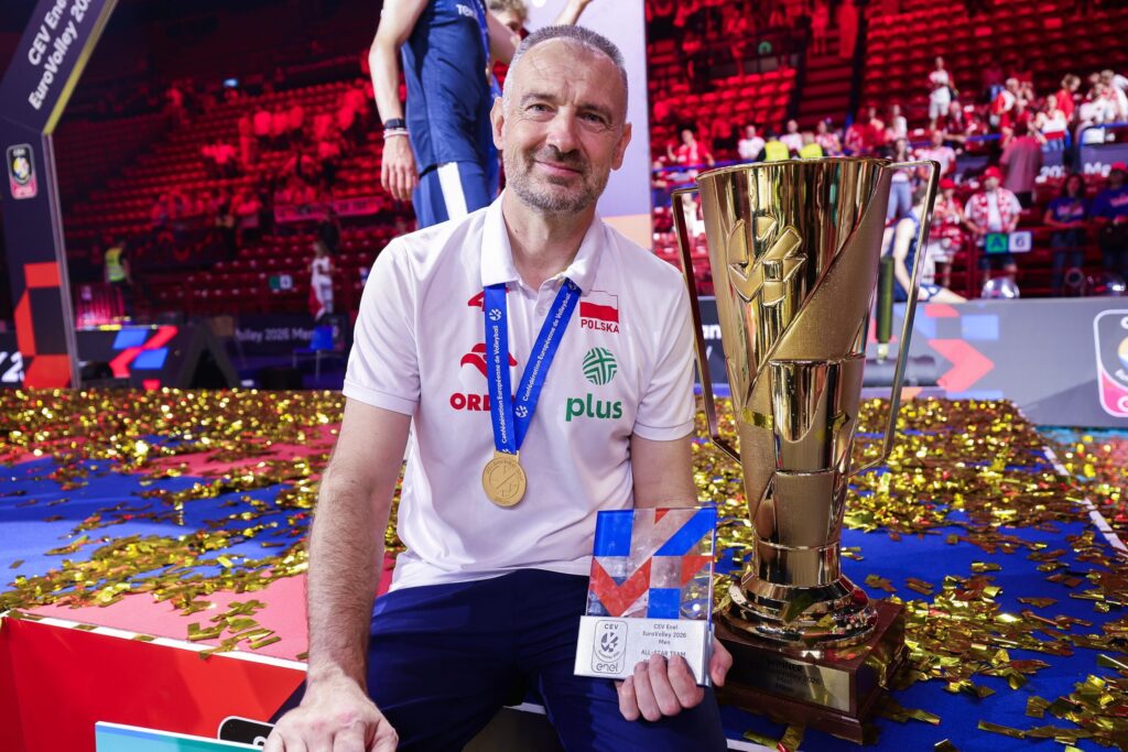 Nikola Grbić podczas konferencji prasowej po mistrzostwach Europy siatkarzy 2026