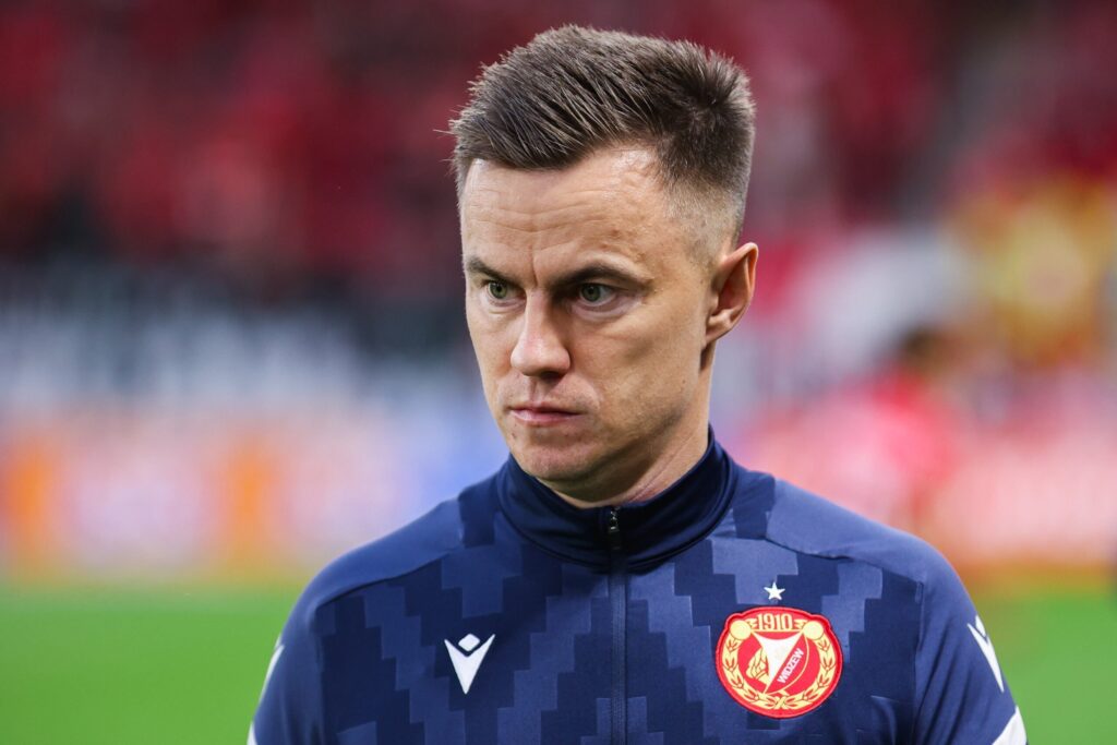 Piłkarze Widzewa Łódź podczas meczu Ekstraklasy