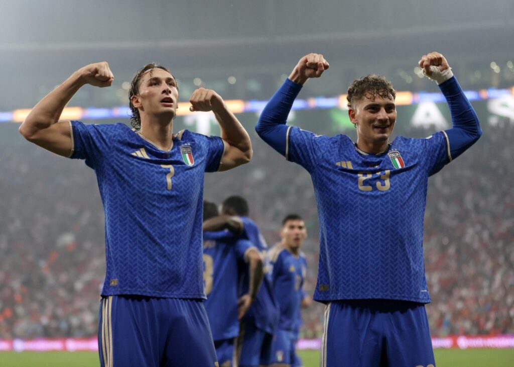 Reprezentacja Włoch i Francji podczas meczów Ligi Narodów UEFA