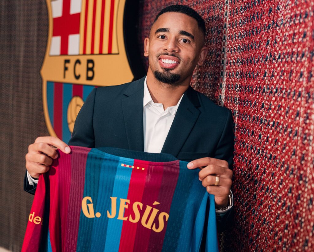 Gabriel Jesus w barwach FC Barcelony podczas meczu