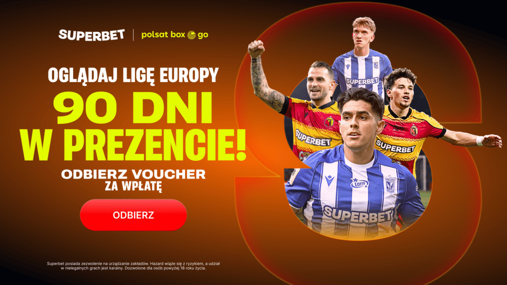 Transmisja meczu Ligi Europy na ekranie telewizora