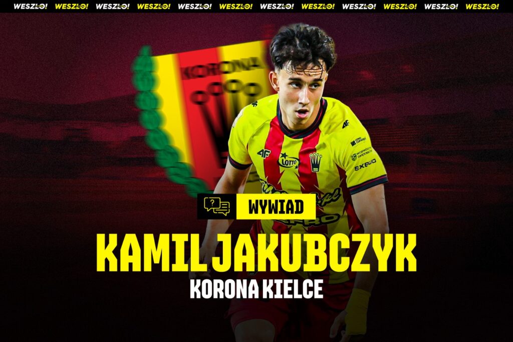 Kamil Jakubczyk w barwach Korony Kielce podczas meczu Ekstraklasy