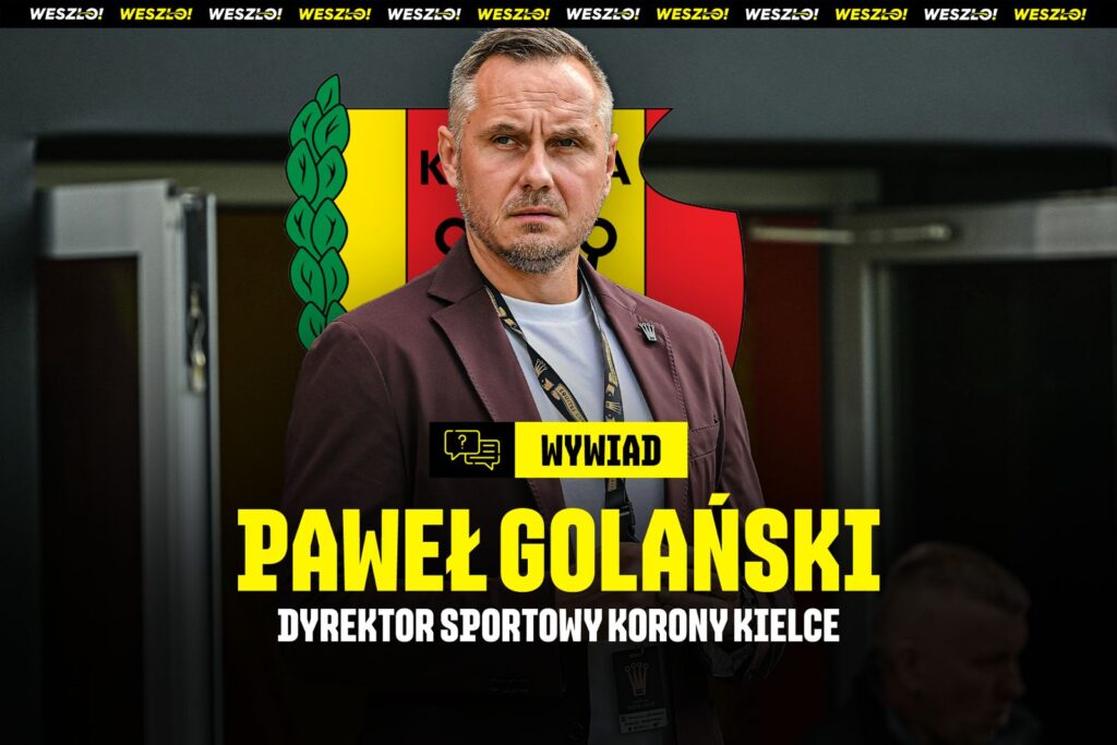 Paweł Golański podczas konferencji prasowej Korony Kielce