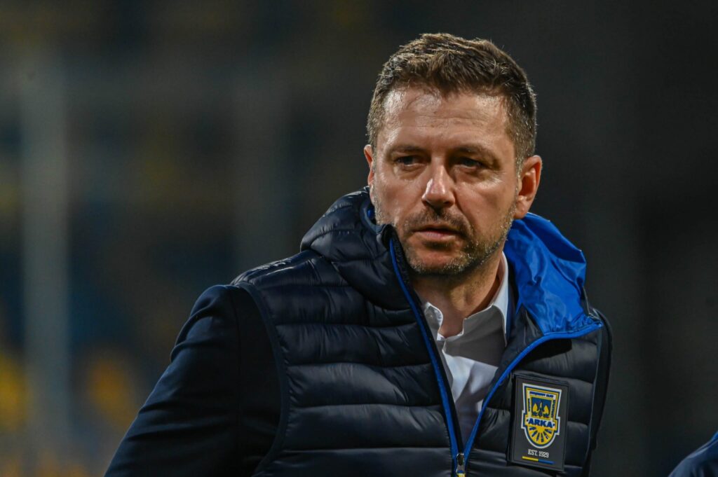 Piłkarze podczas meczu Pucharu Polski na stadionie