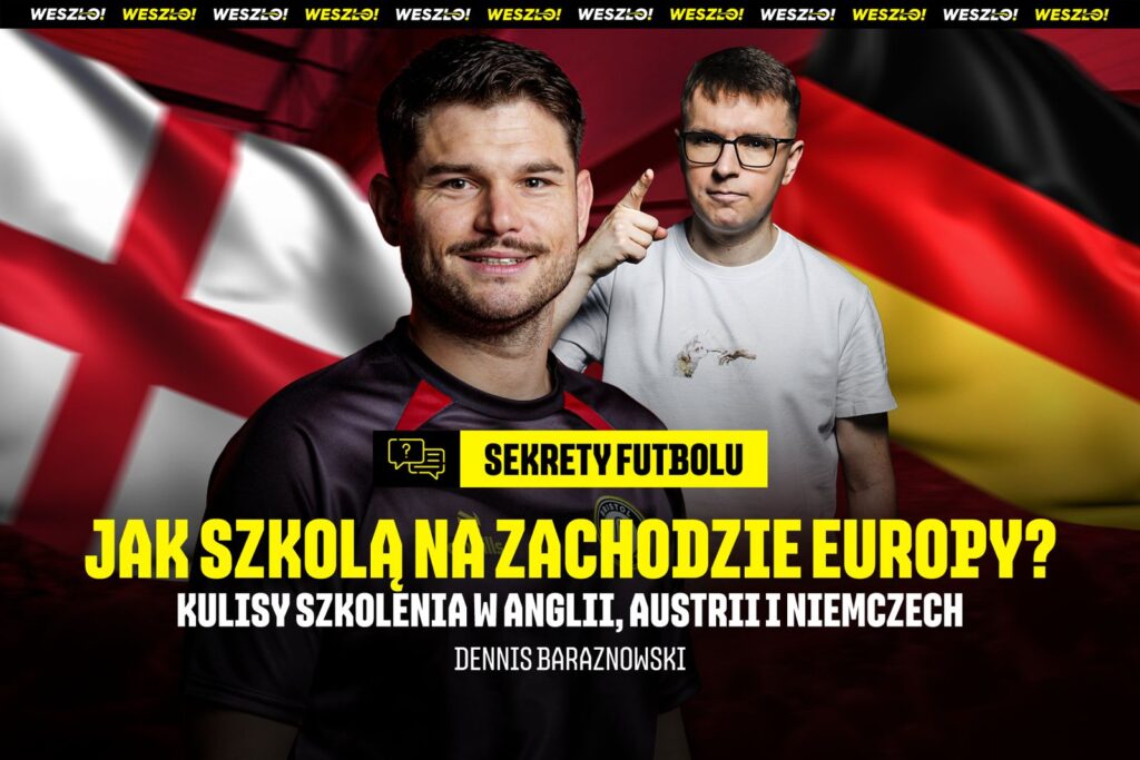 Trener piłkarski prowadzący trening młodzieżowej drużyny piłkarskiej
