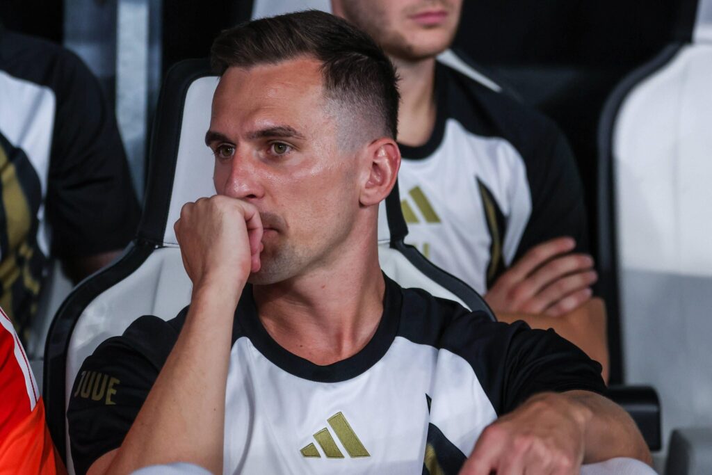 Arkadiusz Milik podczas treningu Juventus