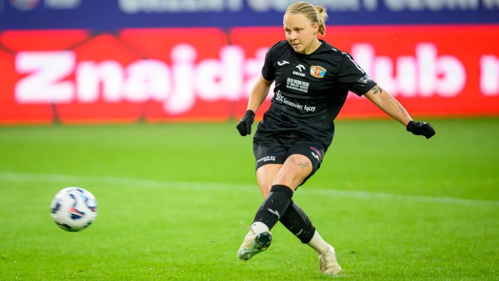 Piłkarki KKS Czarnych Antrans Sosnowiec podczas meczu UEFA Women's Europa Cup