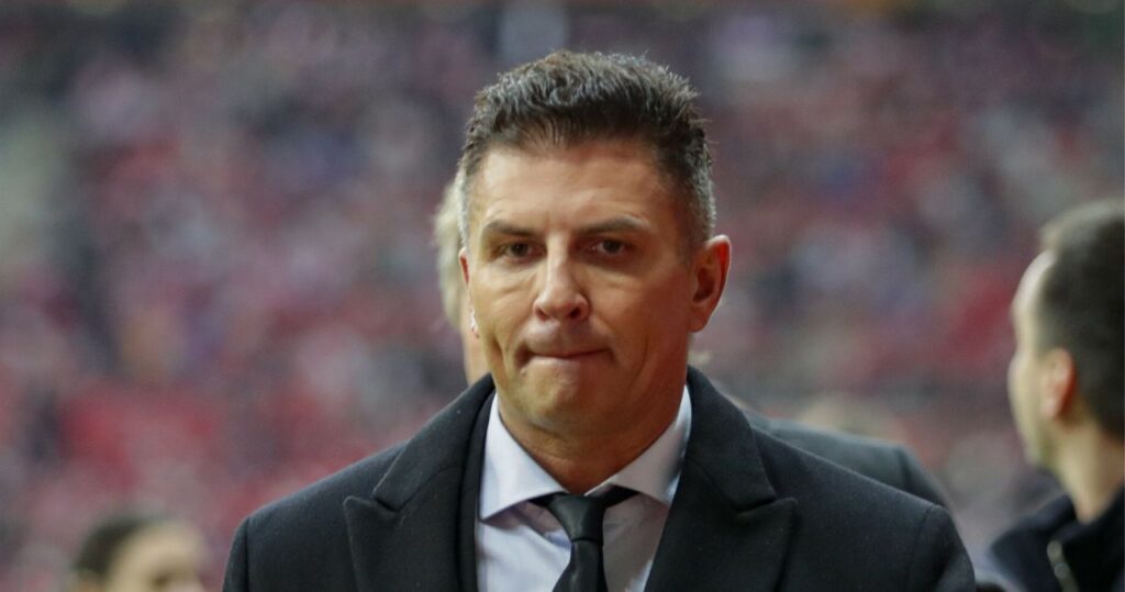 Bartosz Mazurek podczas meczu piłkarskiego