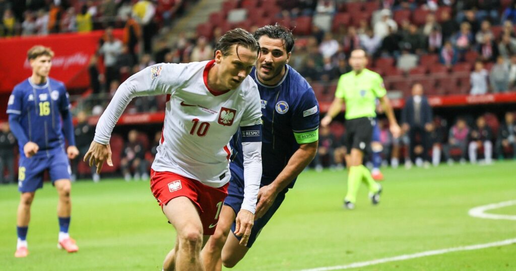 Reprezentacja Polski podczas meczu Ligi Narodów UEFA