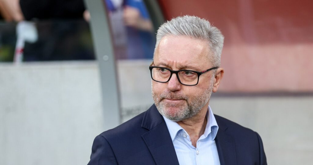 Jerzy Brzęczek podczas meczu reprezentacji Polski U-21