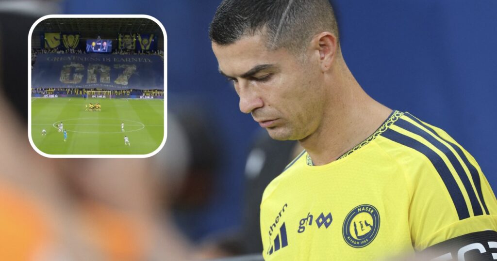 Kibice Al-Nassr z oprawą na meczu dla Cristiano Ronaldo