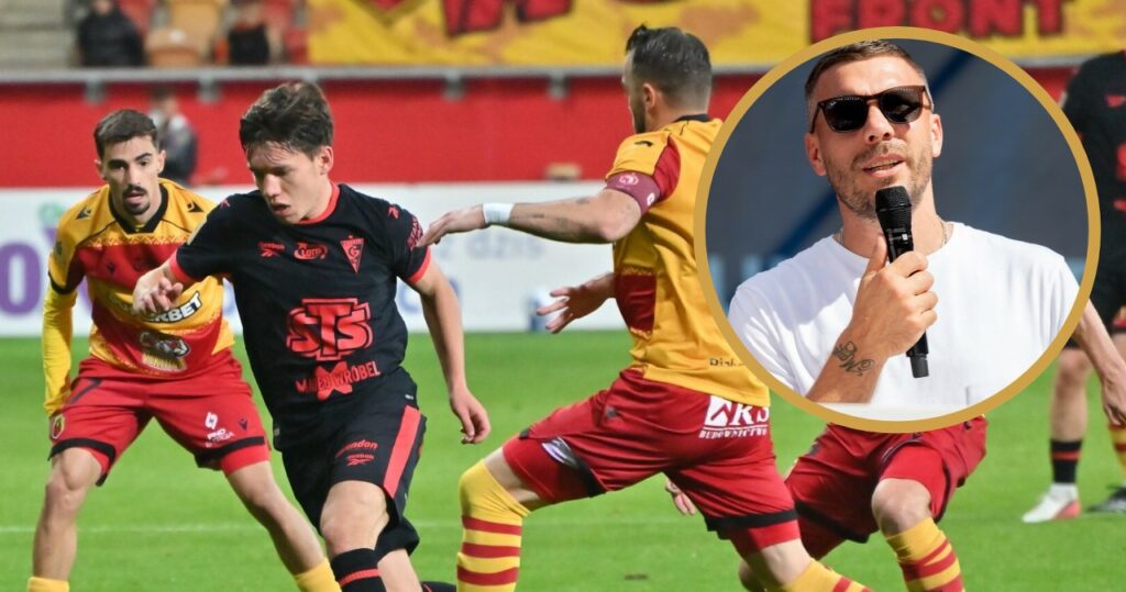Lukas Podolski na meczu Górnika Zabrze