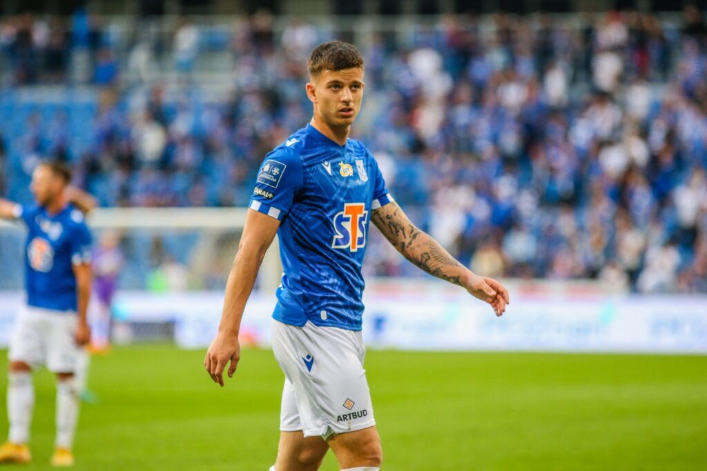 Mateusz Żukowski w barwach Lecha Poznań