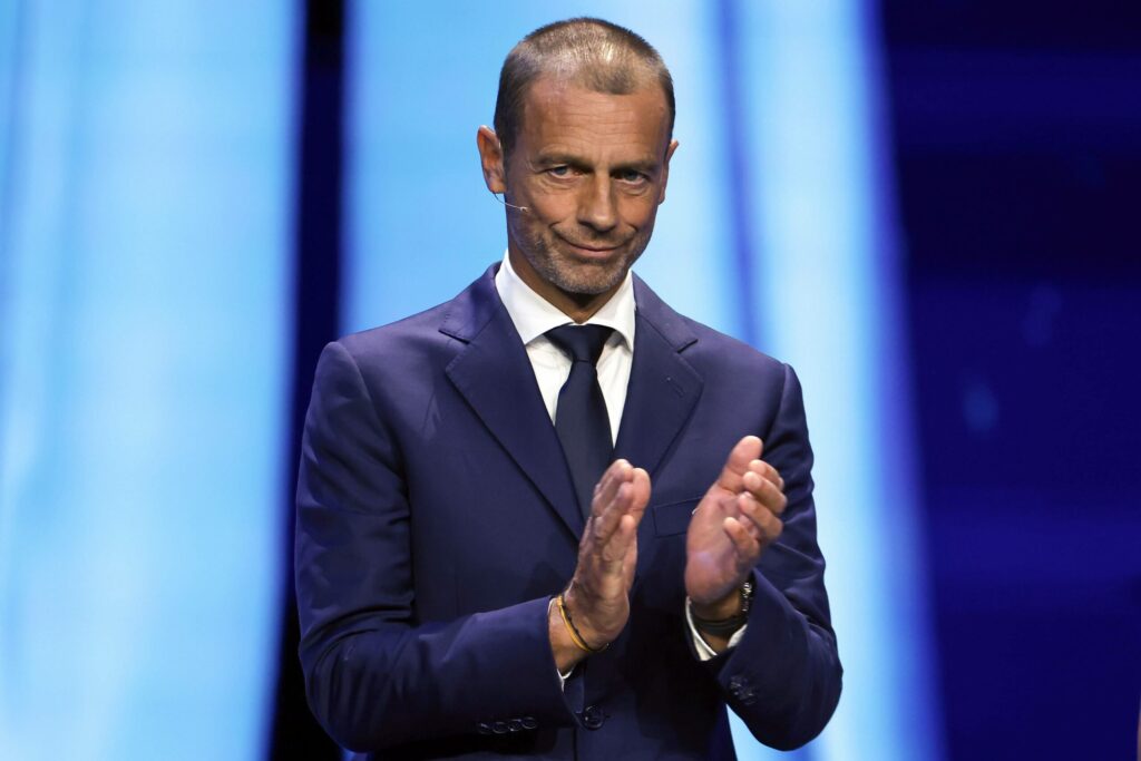 Aleksander Ceferin podczas konferencji UEFA