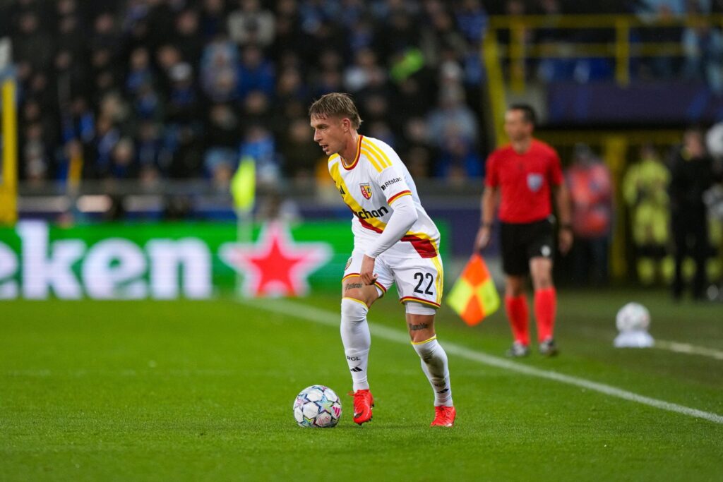 Michał Skóraś podczas meczu Ligi Mistrzów