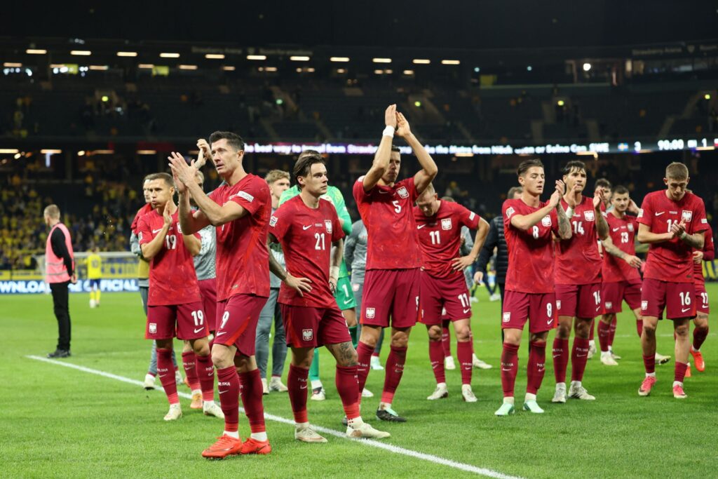 Piłkarze reprezentacji Polski i Rumunii podczas meczu na Stadionie Narodowym