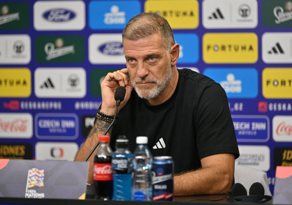 Selekcjoner reprezentacji Chorwacji Slaven Bilić podczas meczu