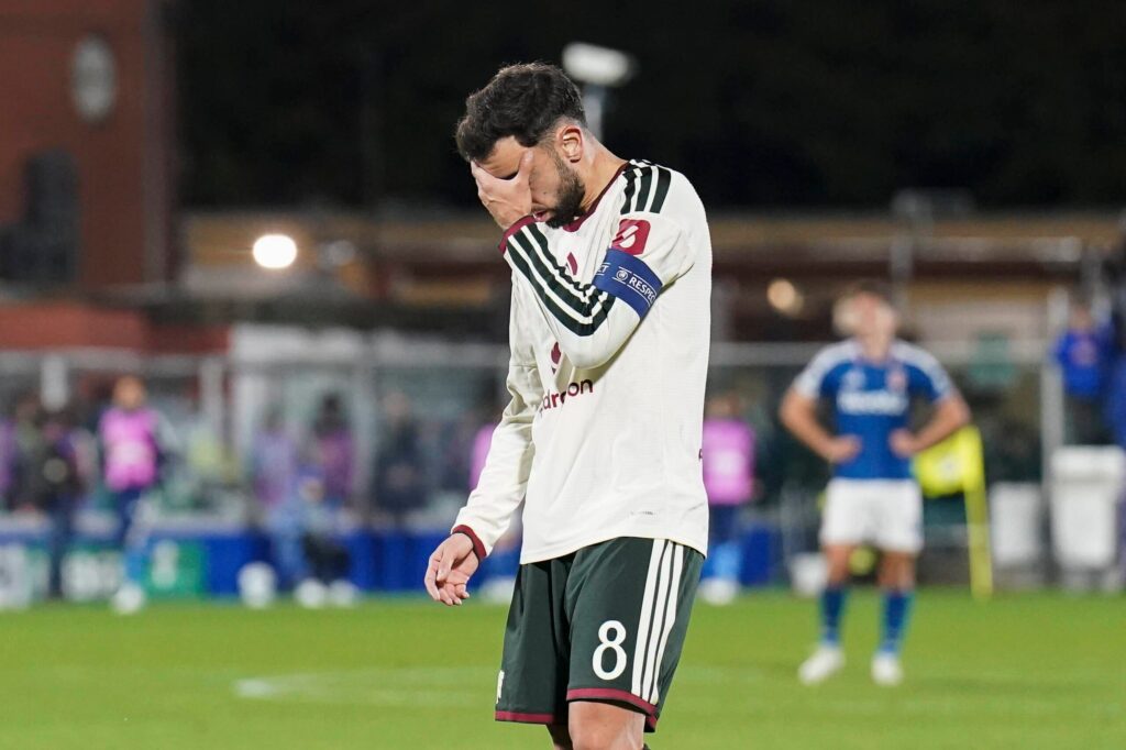 Bruno Fernandes podczas meczu Ligi Mistrzów