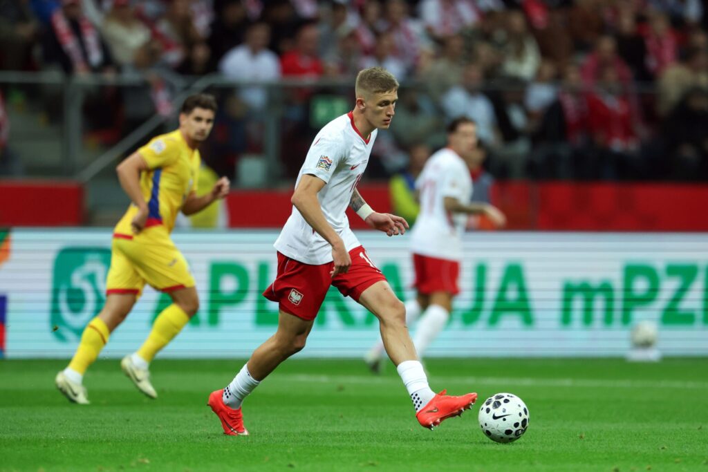 Wiktor Nowak podczas meczu reprezentacji Polski